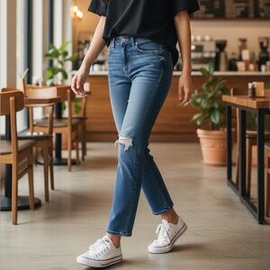 Kendall & Kylie The Icon High Rise Straight Leg Jeans